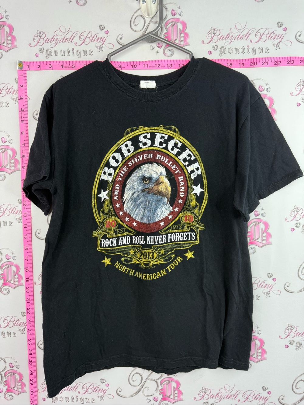 Anvil concert tee 2013 band tee Black Bob Seger Eagle Graphic Tee
